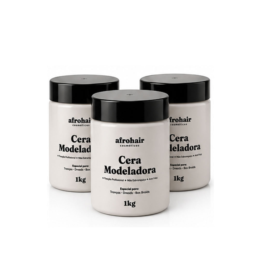 Kit 3 Ceras Modeladora Tranças Afrohair 1kg Profissional Alta Fixação